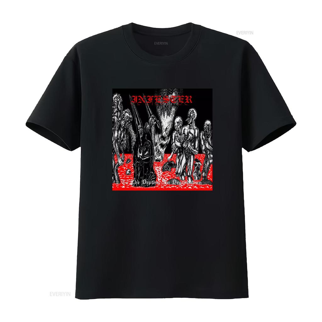 Infester T Shirt Death Metal Inspired Design with Depths Degradation Theme Perfect for Metalheads vintage Washed Comfortable
