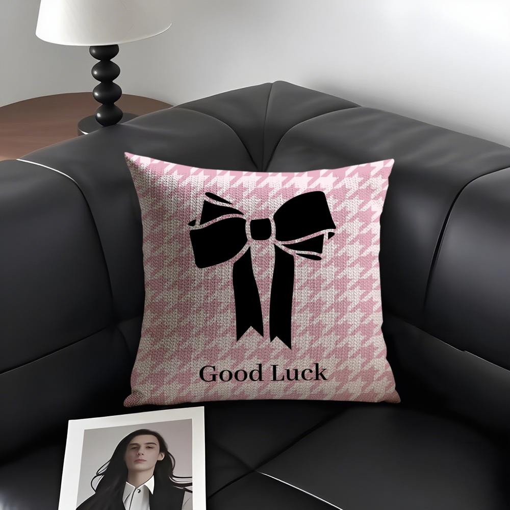 Camellia High-End Printing Cushion Cover Natural Linen Organic Fabric Double-Sided Printing Sofa Home Decor Gift Pillow Case