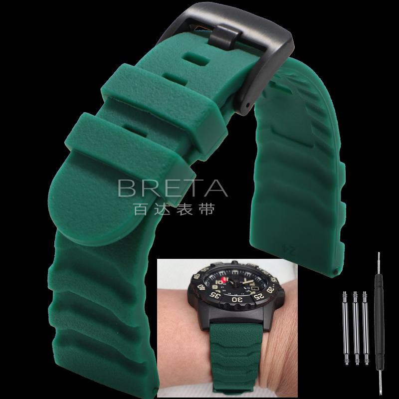 22 24mm Matte Knobby Texture Silicone Watchband for Luminox 3501 8831 3749 3741 Men's Diving Sports Bracelet Replace Wristbands