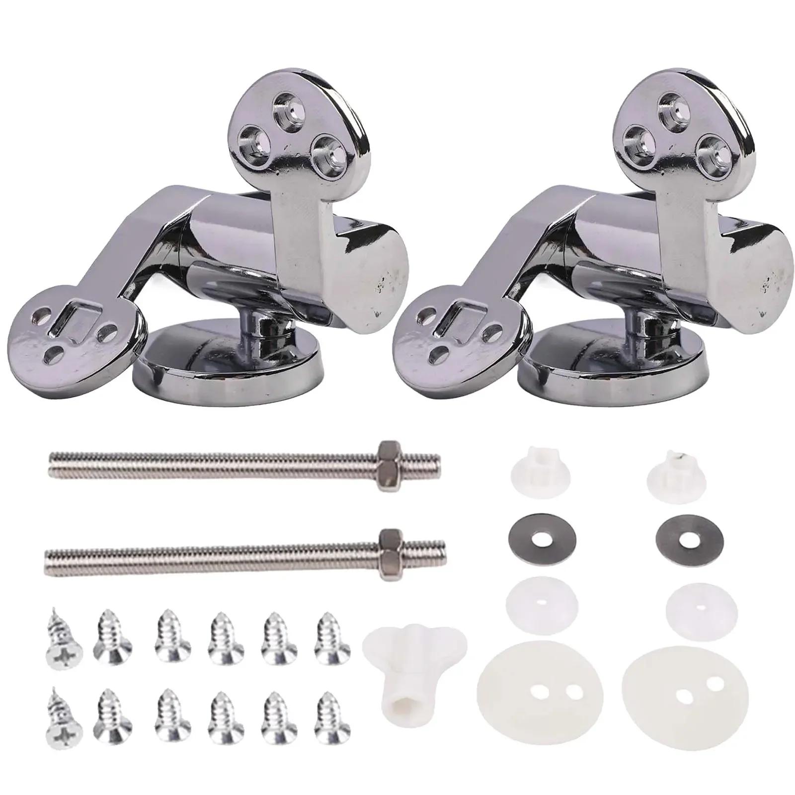 1set Toilet Slow Down Hinges Slow-down Hinge Toilet Lid Plum-shaped Zinc Alloy Hinge Connector Home Improvement Accessories