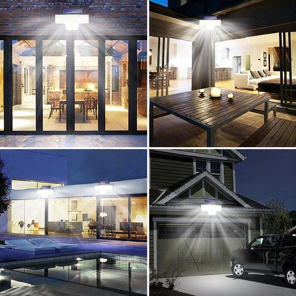1/2 Packs 448 LED Solar Powered Security Lights Motion Sensor 3 Modes IP65 Waterproof Outdoor Wall Flood Lights for Garden Yard