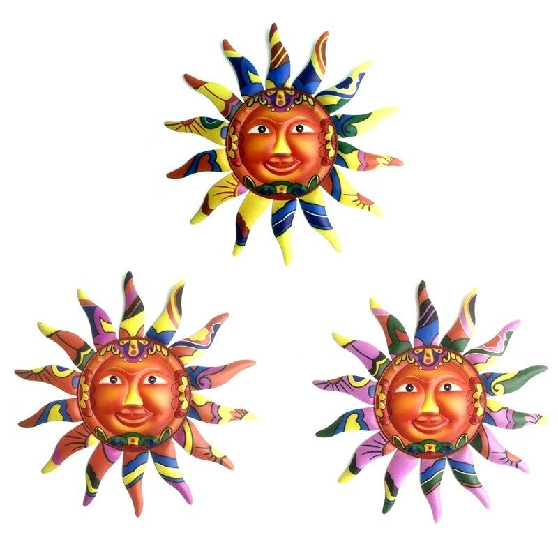 Decorazioni per la Casa Artigianato da Appendere al Muro Decorazioni Murali a Forma di Sole Ornamenti da Giardino Arancione