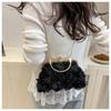 Chiffon 3D Flower Banquet Bag Fashion Evening Bags Luxury Women Chain Shoulder Bag Fashion Clutch Handbag Trendy Crossbody Bag