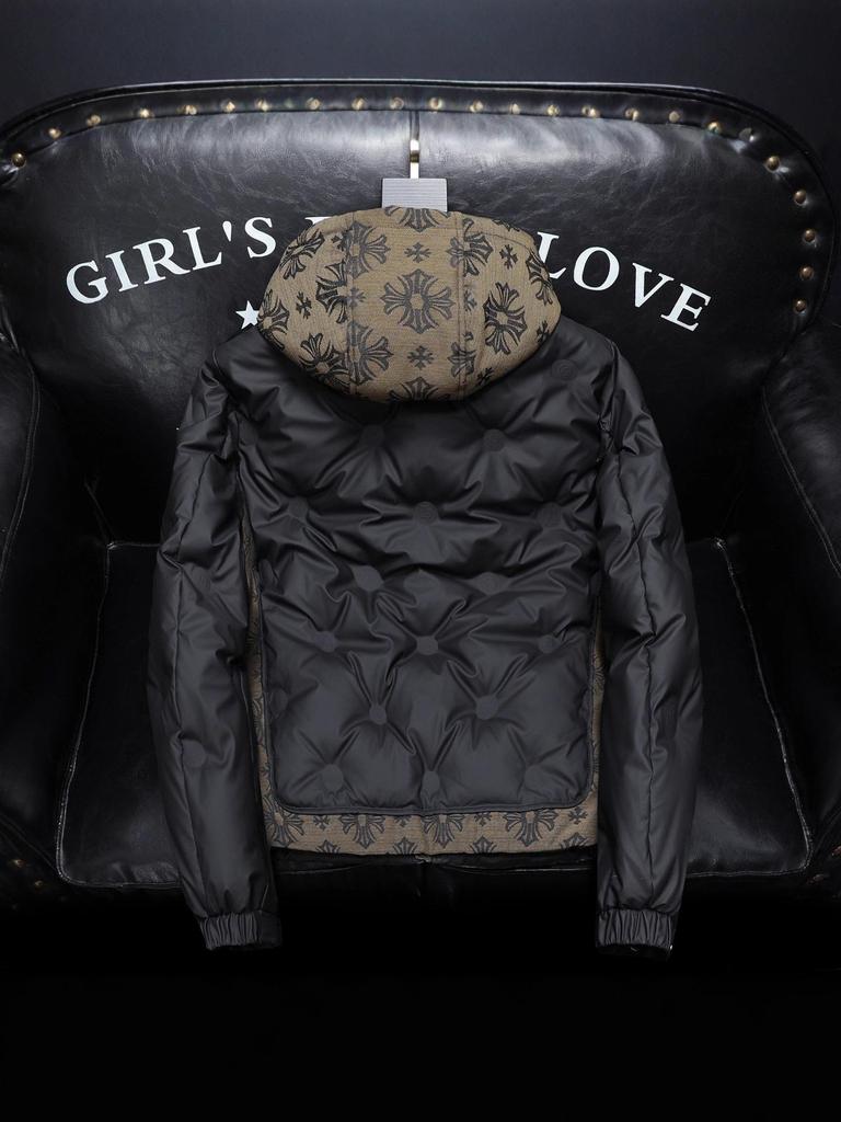 Europäische Herren-Daunenjacke Patchwork Jacquard Hohe Qualität Herbst/Winter 2025