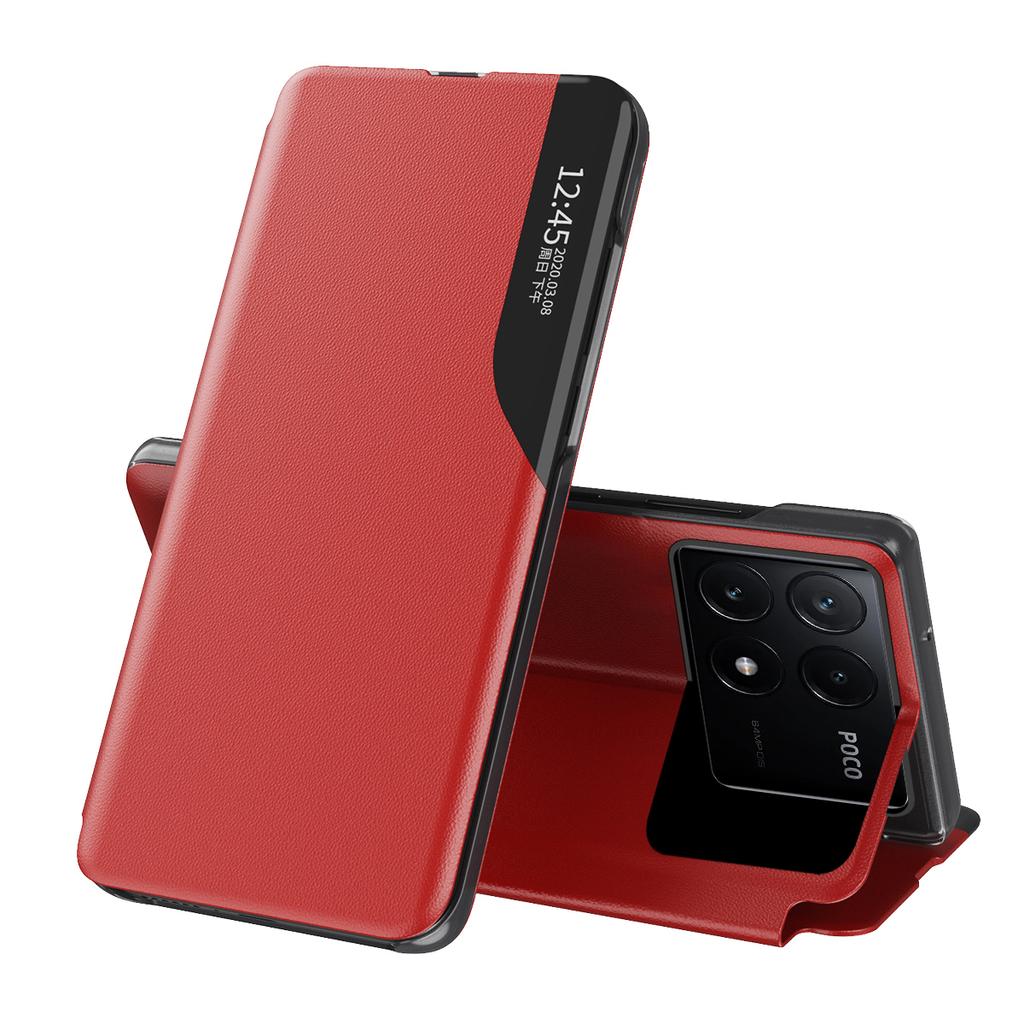 For Xiaomi Poco F6 Pro 5G/Redmi K70 5G/K70 Pro 5G Leather Case Stand Phone Cover with View Window