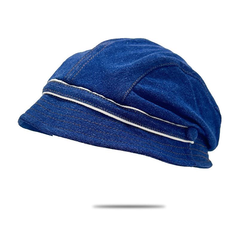 

Джинсовая панама с принтом, солнцезащитная панама для рыбалки, мужская однотонная панама из чистого хлопка, женская M（56-58cm）