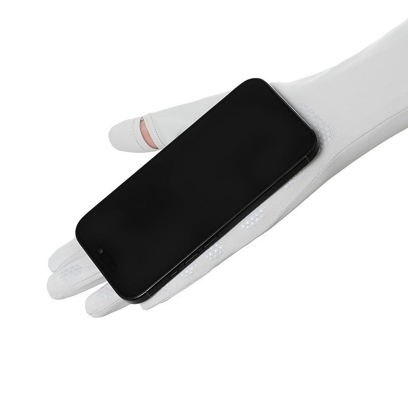 Summer Ice Silk Gloves for Women's Non Slip New Sunshade Light and Breathable Cycling Driving Touch Screen Thin Long Gloves