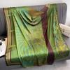 110x110cm Women Silk Square Scarf Hijab Female Design Print Lady Shawl Wraps Foulard Headbands Bufanda Large Bandana Luxury 2023