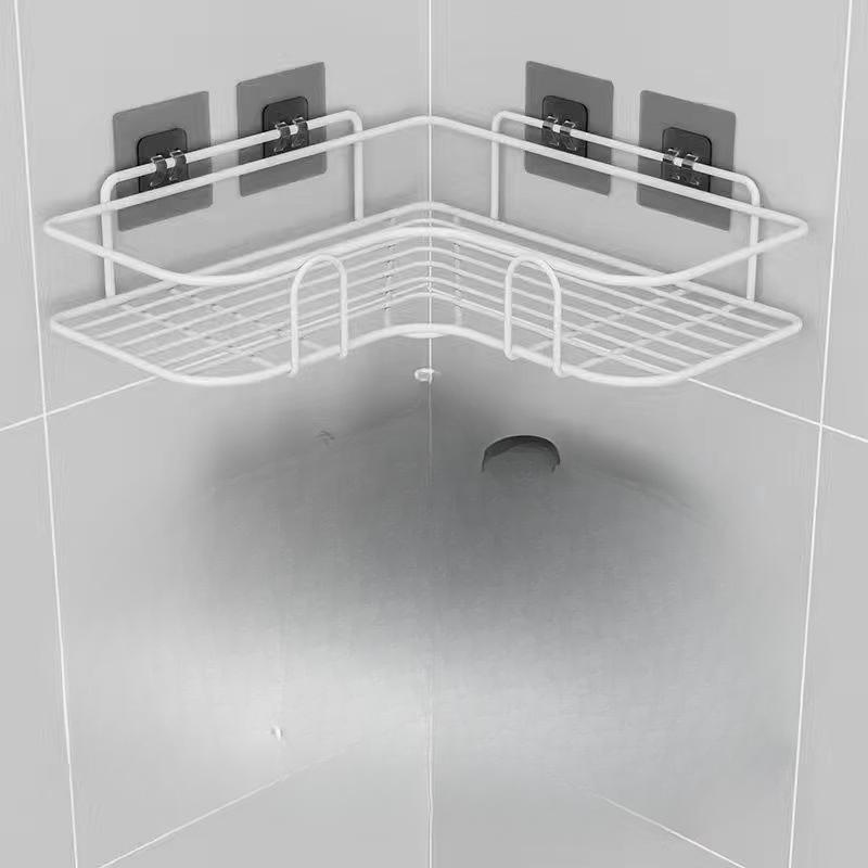 Iron Triangle Storage Rack Corner Bathroom Wall Mounted Kitchen Storage Rack Kitchen Non Perforated Storage Rack