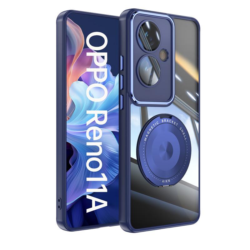 Full Cover Super Anti-drop 360 Degrees Rotating Bracket Case With Lens Film For Oppo Reno 11A 11 F F25 Pro Back Protection Shell