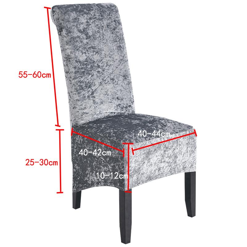 Velvet Plush Xl Dining Chair Covers ,Stretch Chaircover ,Spandex High Chairs Protector Covers Seat Slipcover With Elastic