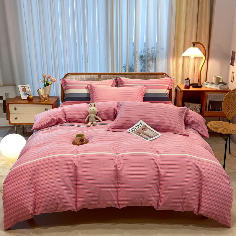 High Quality 100% Cotton Duvet Cover Set Modern Striped Printed Bedding Set Queen King Soft Quilt Cover Bed Sheet Pillow Cases
