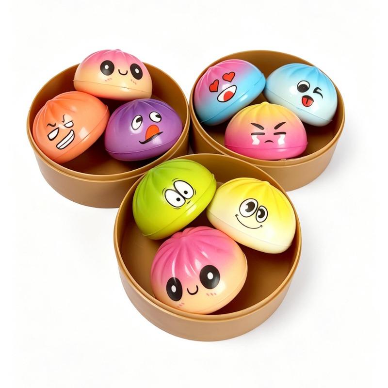 Stress Relief Squeezeable Steamed Bun And Char Siu Bun Emoji Pu Slow Rebound Toy For Kids Cute Squishy Toy Sloth  Squishmallow