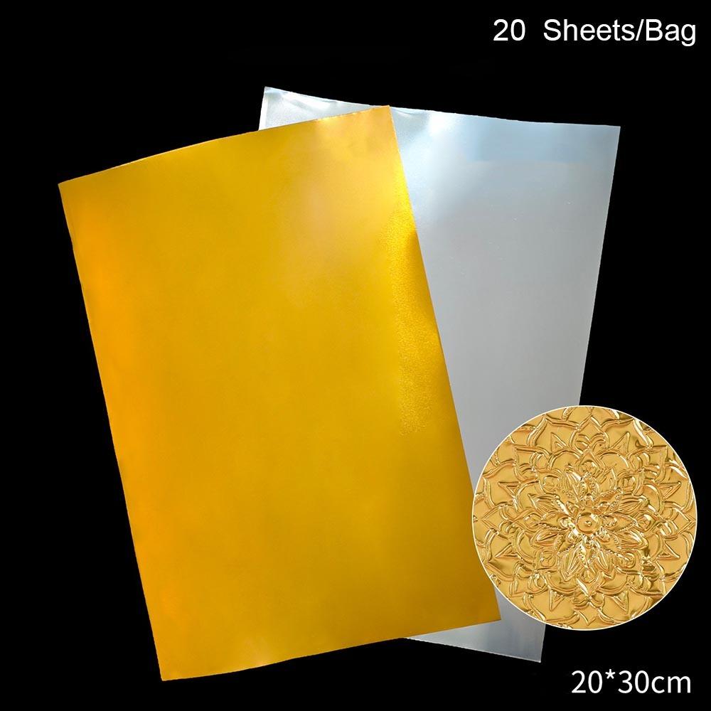 70 micron Thick Engraving Drawing paper 20*30cm Gold Foil Aluminum Foil Art Paper DIY Engraving Foil Paper Christmas ornament