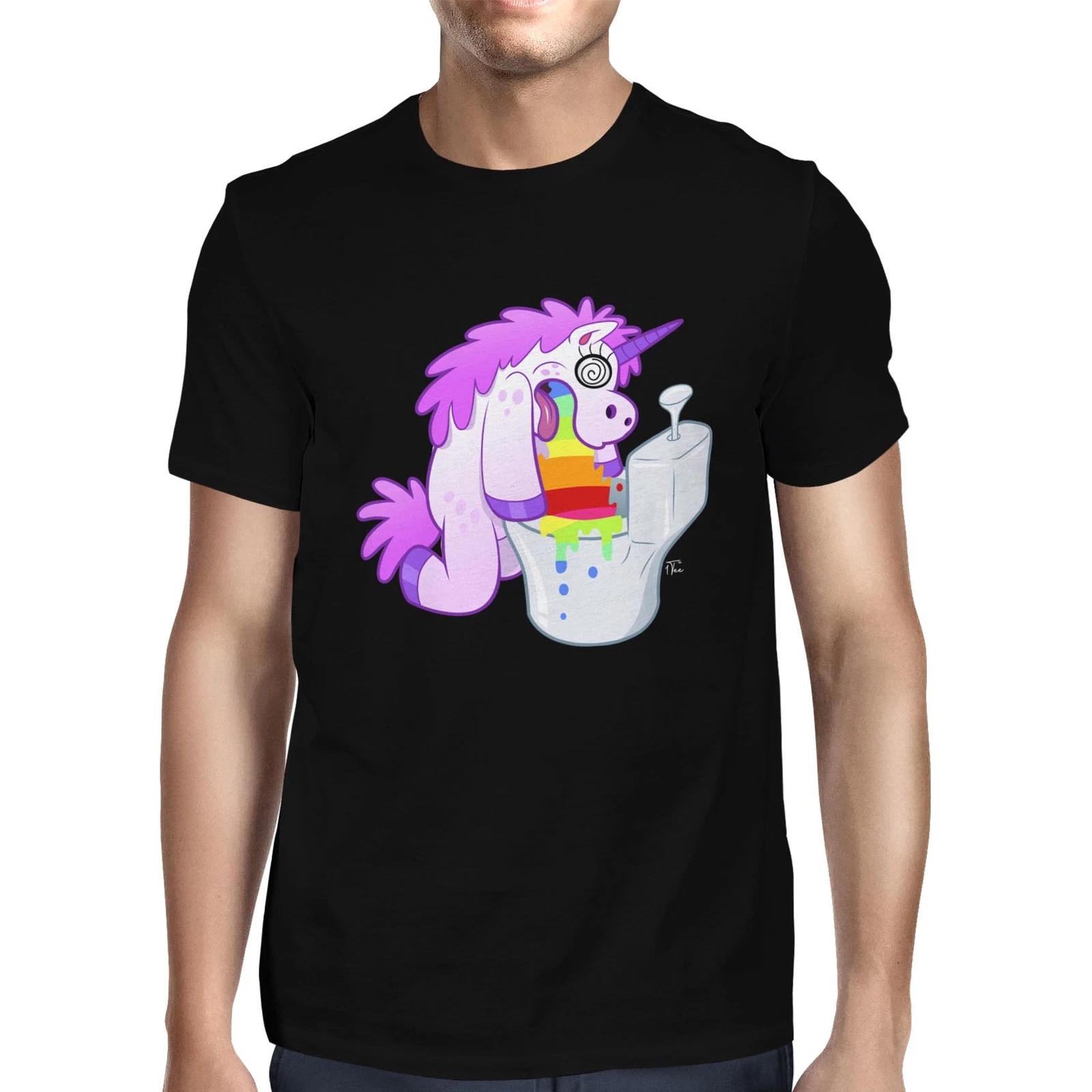 1Tee Mens Hungover Unicorn Puking Rainbow Juice T-Shirt XXXL
