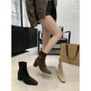 Autumn thick heel elegant light casual short boots small leather boots simple commuting casual square head fashion boots