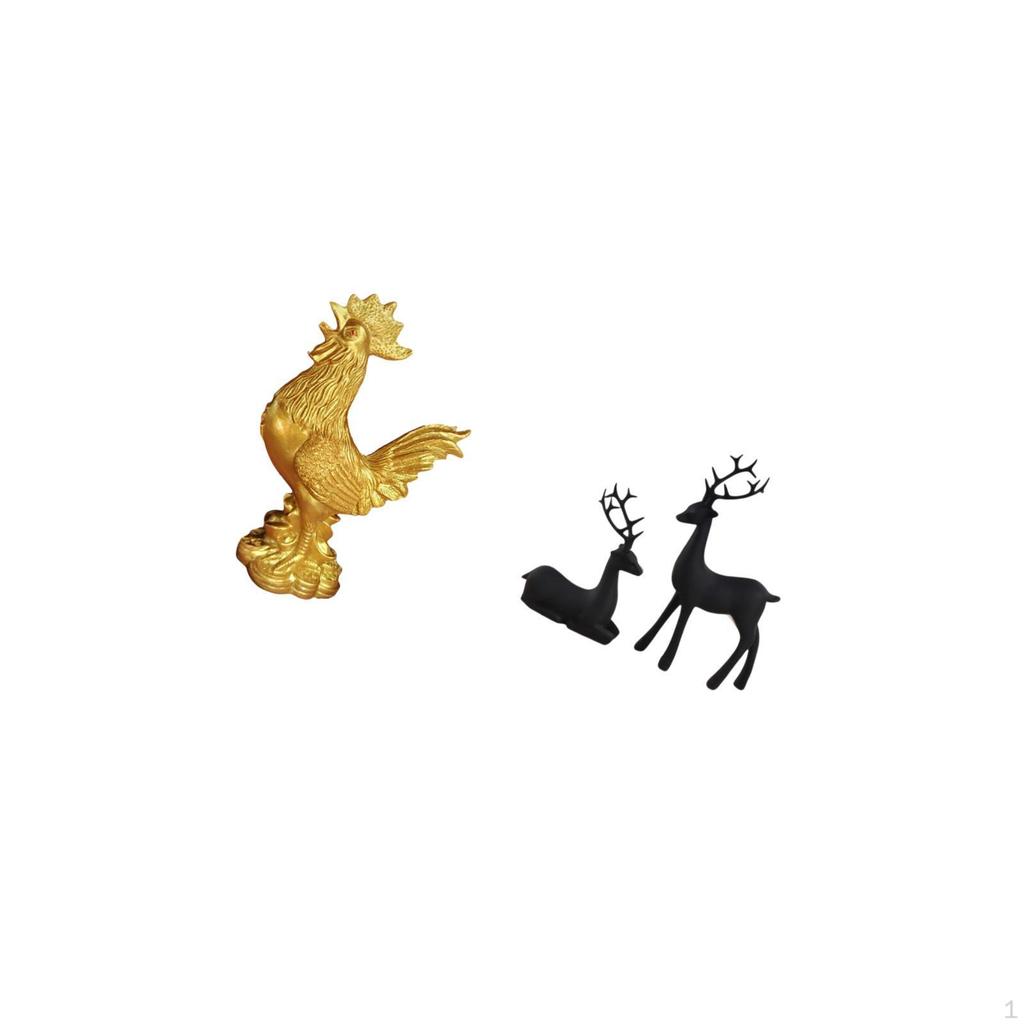 Elegant And Deer Resin Figurine Sculpture Feng Shui Home Decor for Living Room Birthday Anniversary