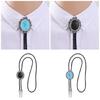 Men Denims Necktie Western Bolo Tie Shirt Chain Bolo Collar Rope Leather Tie for Western Styles