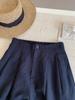 Ultra-Comfortable Dark Blue Cotton & Linen Elastic Waist Summer Pants for Women