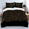 Black Background With Scrolling Grass Pattern Bedding Set 1Duvet Cover 2Pillowcases For Adult And Children Luxury Gift Full Size