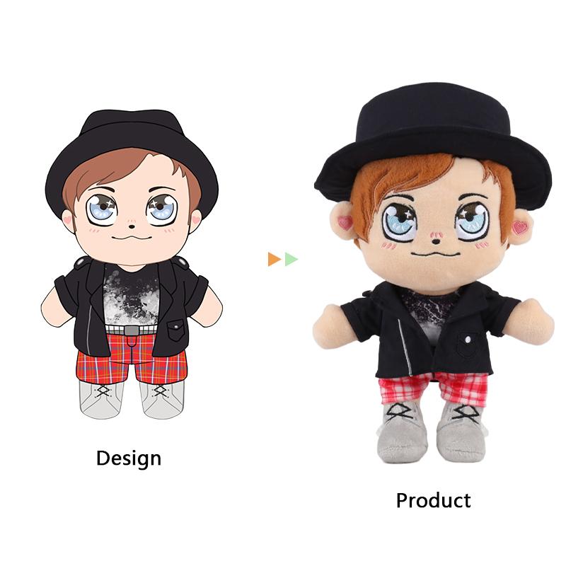 Custom 20Cm Kpop Plush Star Doll Cute Cotton Custom Clothes Dolls Birthday Party Plush Toys From Carton Pictures