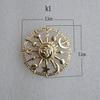 Golden Star Moon for Sun Galaxies Rudder Brooch Fashion Pewter Enamel Lapel Pins