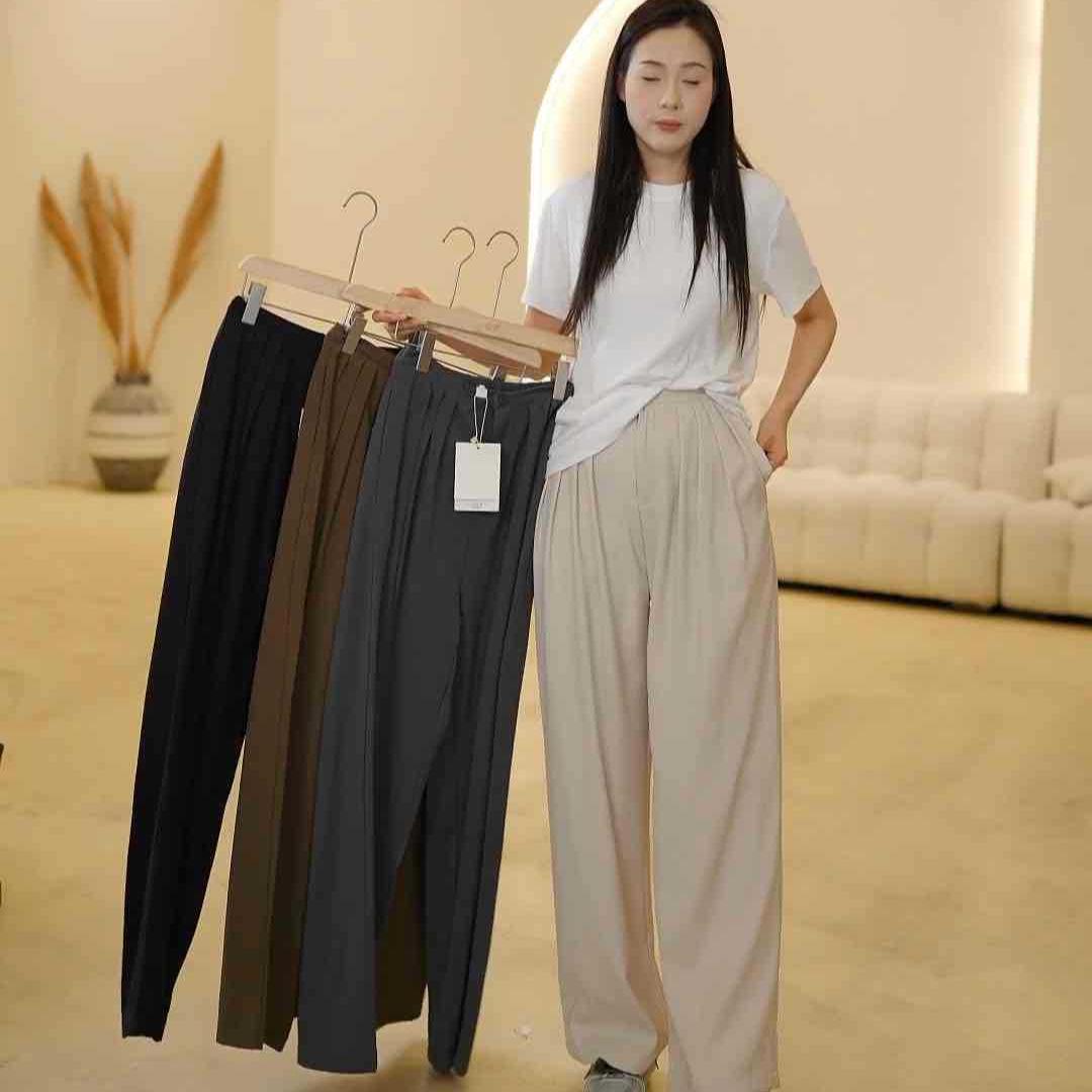 

Pleated Draping Loose Suit Pants K0312-151#055 M бежевий