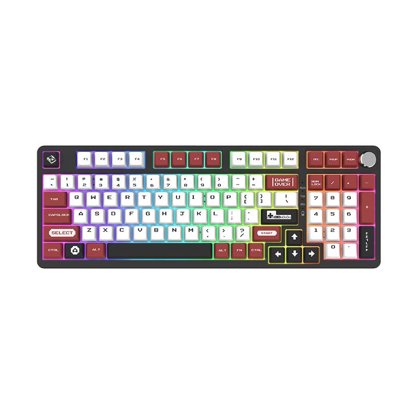 98-Key Wireless Bluetooth Three-Mode Mechanical Keyboard - Gaming, Esports, Office, PBT Transparent DIY Customization