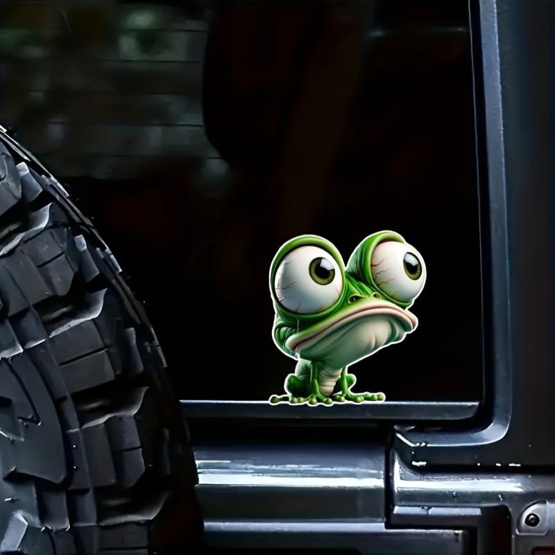 3D Cartoon Frog Stickers Motorcycle Stickers Waterproof DIY Motorbike Side Panels Fuel Tank Fairing Vinyl Decal Car Window Decor