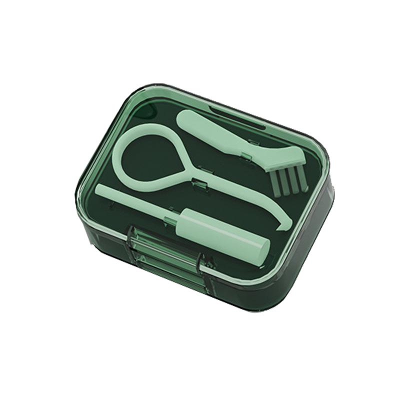 Double Layers Denture Box Braces Storage Box with Teeth Cases Bath Cleaning Case Denture Cleaning Tooth Storage Portable Case