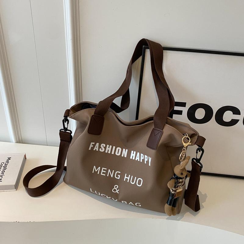 Canvas bag Women's oneshoulder literary and artistic largecapacity student tote bag Class versatile makeup bag Crossbody backpack