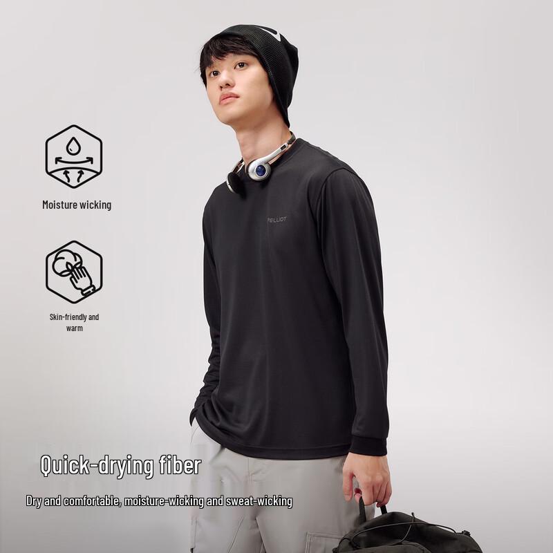 Pelliot Unisex Fleece-Lined Outdoor Quick-Dry Long Sleeve T-Shirt