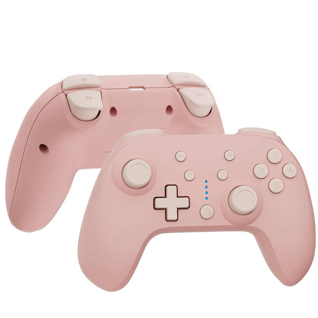 QRD Junior E5 Cute Mini Compatible with Pink Gamepad, Pocket-Sized Controller, Switch/PC/Android/IOS,
