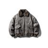 CROWD CITY Unisex Retro Suede Plush Winter Lapel Jacket Y602
