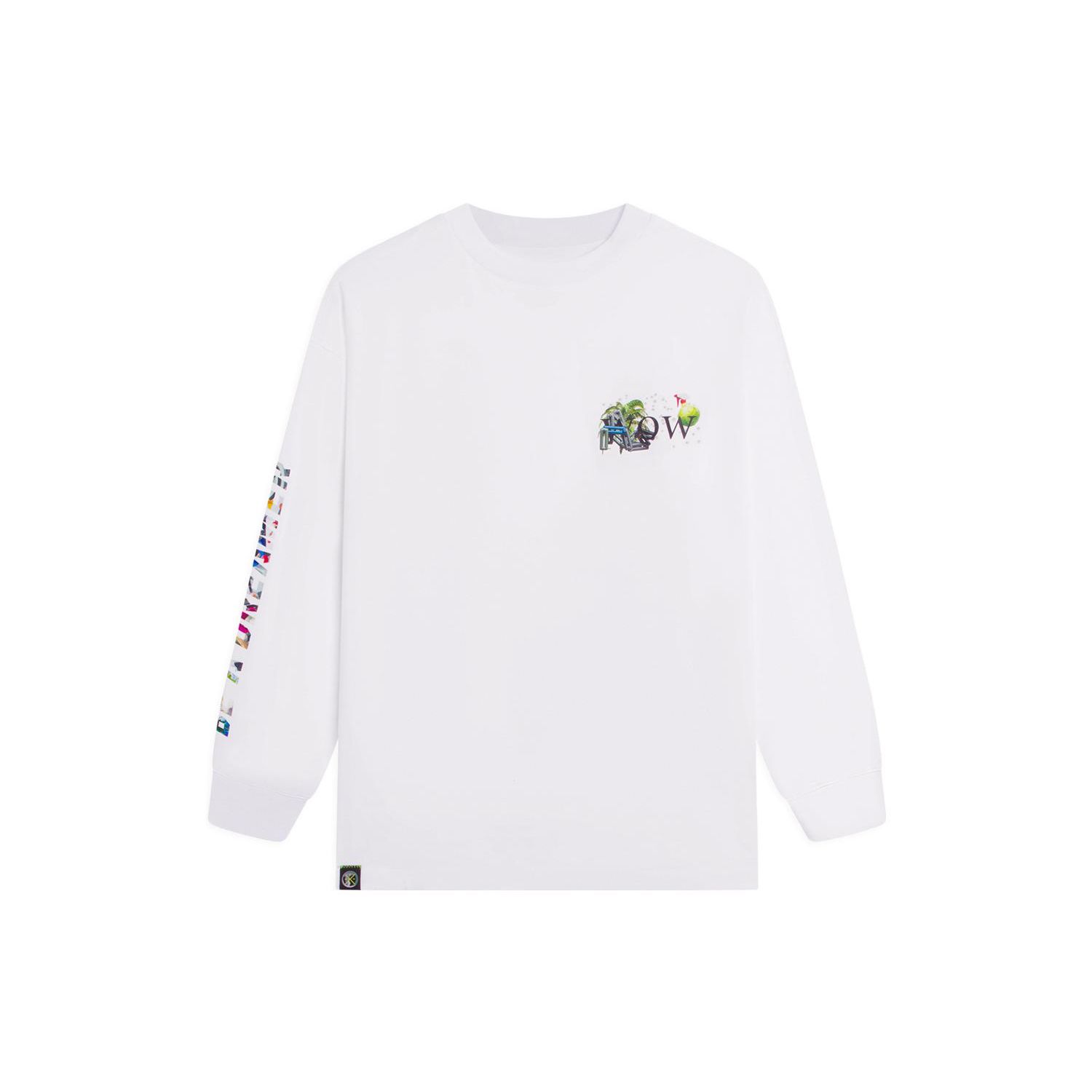 Хлопковая футболка с длинным рукавом и круглым вырезом Li-Ning Wade Series с градиентным принтом логотипа, унисекс, белая AHSSD45-2 XL