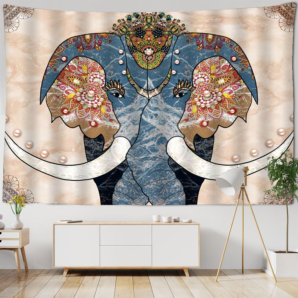 

3D настенный гобелен со слоном, настенный фон для спальни в стиле бохо-хиппи, гобеленовая печать для домашнего декора, пляжное полотенце W150xH150cm