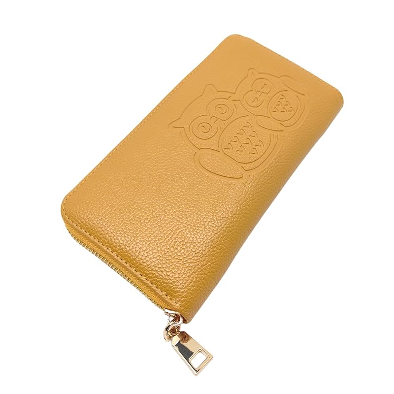 

[Douei] wallet long wallet genuine leather owl men s male for women ladies Kaiuntei card storage bill full of pockets coin purse Made by top leather