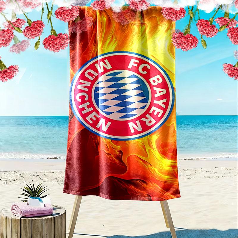 Asciugamano da Spiaggia con Stampa FC Bayern Monaco, Asciugamano Grande Morbido Asciugatura Rapida per Spiaggia Campeggio Nuoto