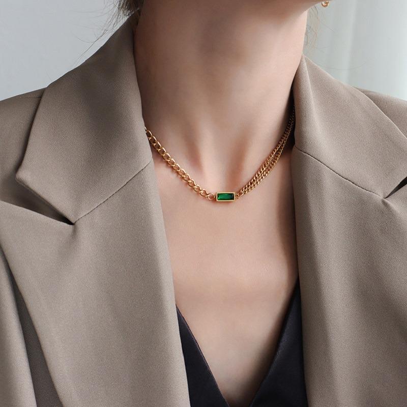 Elegant Multi-Color Zircon Necklace, Bracelet, and Earring Set: Double-Layered Luxury Women's Jewelry