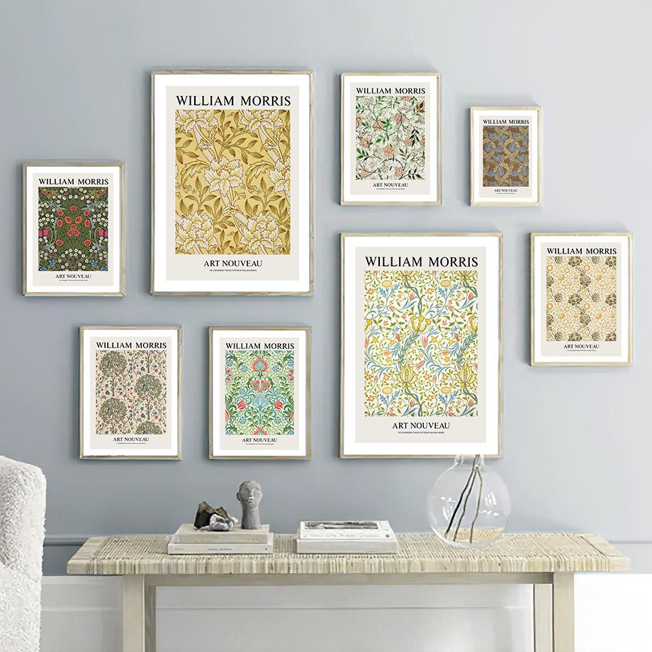William Morris Colorful Abstract Flowers Wall Art Canvas Painting Nordic Posters And Prints Wall Pictures For Living Room Decor