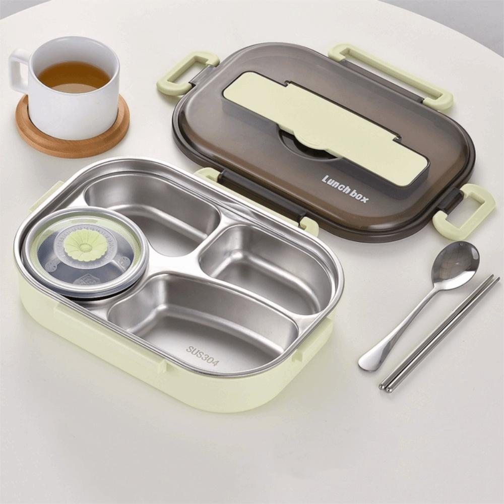 Stainless Steel Insulated Lunch Box Large Capacity Food Warmer Tableware  Office Workers