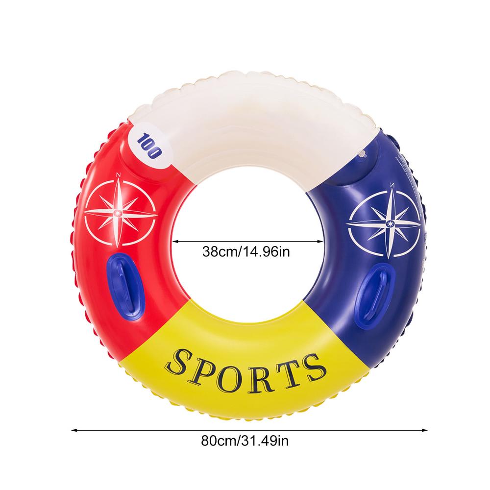 Inflatable Swimming Float Round Floating Swimming Ring With Handle Lightweight Thicken Water Fun Toy For Garden Home Outdoor