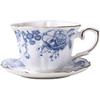 WAIT FLY Vintage Blue and White Ceramic Coffee Mug Set with Saucer, Espresso Cup, Tea Cup, Breakfast Cup, Dessert Plate