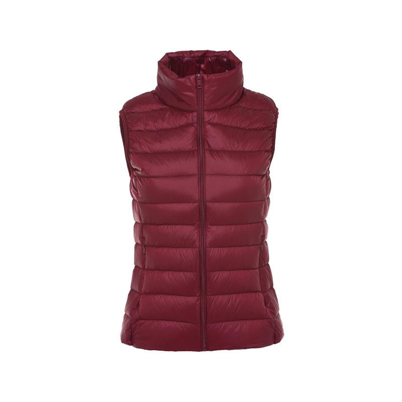 

Осень и Зима Повседневный Утолщенный Жилет из Хлопка Без Рукавов Однотонный Приталенный Пуховик для Пары Удобный Высококачественный Красивый Самая Яркая Одежда XXL вино красного