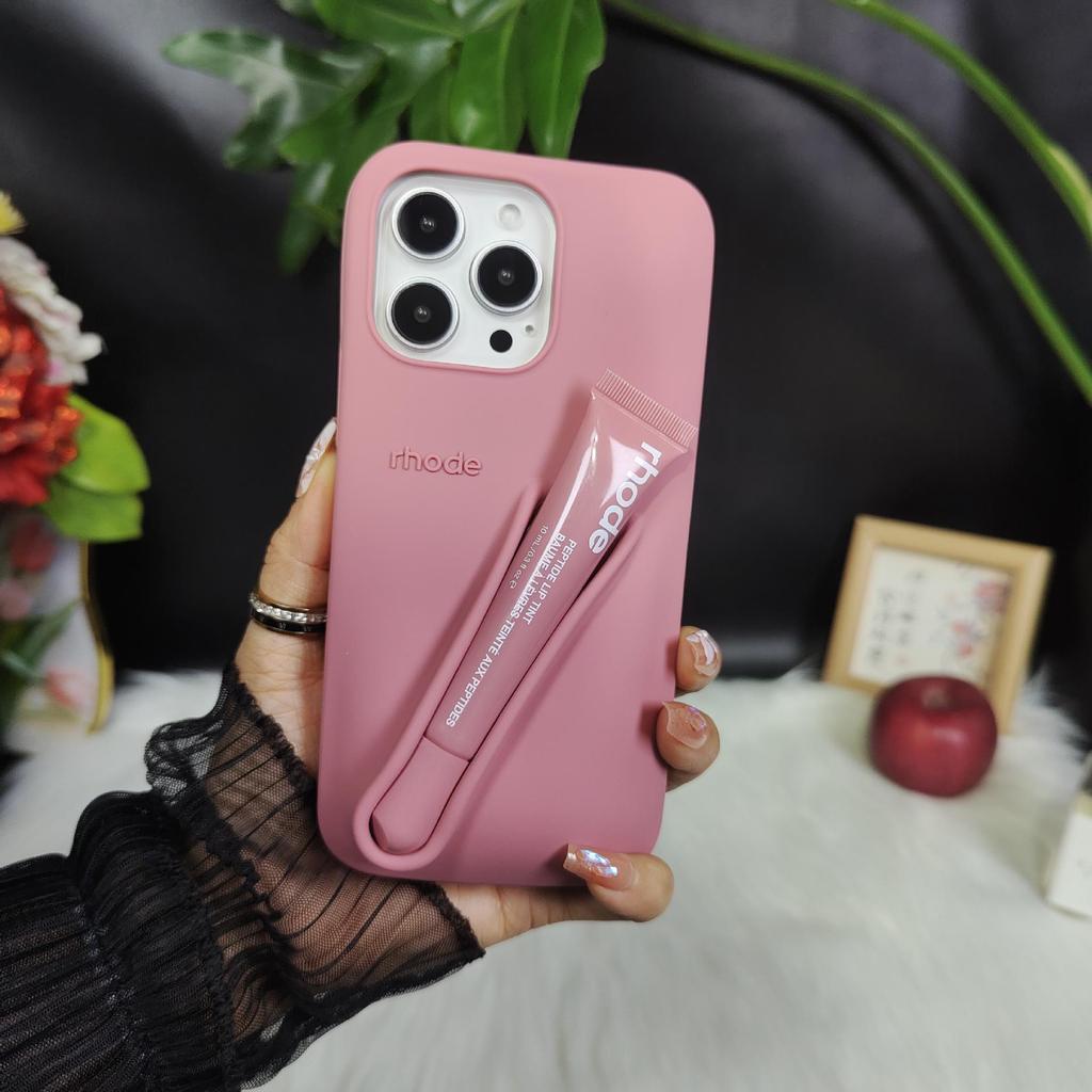 Lippenstift 1514 Silikonkompatible farblich passende Schutzhülle für Samsung & iPhone 16 Pro Max, sturzsicheres Lipgloss-Design