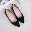 Comfortable Small Single Shoes New Flat-soled Single Shoes Women's Versatile Pointed Shoes Women's Black Soft-soled Non-slip Four-season Work Women