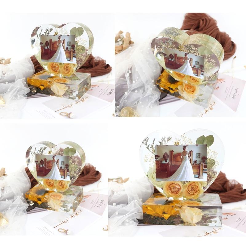 Valentine's Day Photo Frame Resin Molds Rectangle Picture Frame Silicone Mold Heart Shape Epoxy Mold Handicraft Making