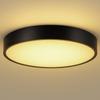 Rund LED-taklampa 40 cm neutralvit 24W modern Rund LED-taklampa svart 40 cm - varmvit