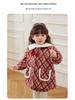 Girls' Red Woolen Jacket - Stylish Autumn/Winter Coat with Plus Velvet for Children