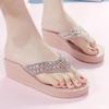 Mode Damen Sommer Sandalen Pailletten Strand Weibliche Flip Flops Damen Hausschuhe Hohe Absätze Schuhe Für Frauen 2025 Plateau Keilabsatz Hausschuhe